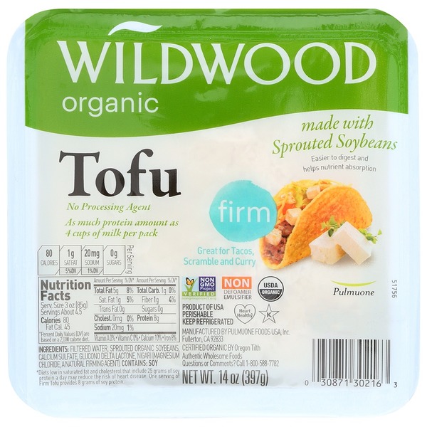 Tofu and Meat Alternatives Wildwood Grilling Organic Firm Tofu hero