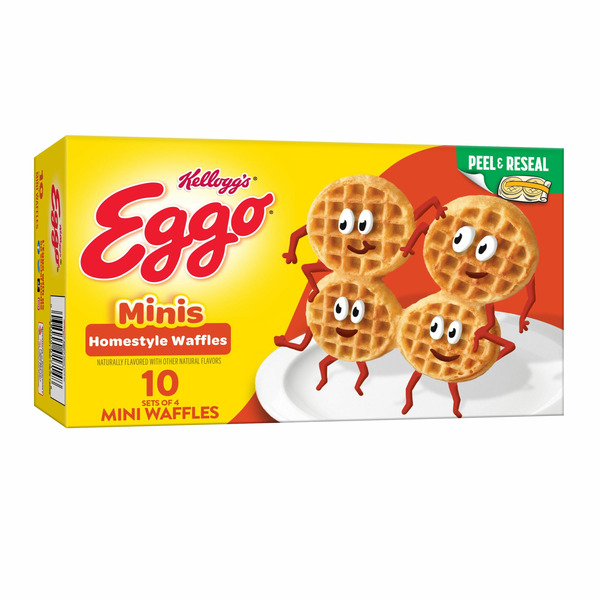 Frozen Breakfast Kellogg’s Eggo Frozen Mini Waffles, Frozen Breakfast, Resealable, Homestyle with Maple Flavor hero