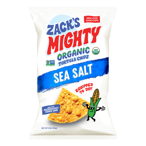 Zack's Mighty Sea Salt Organic Tortilla Chips hero