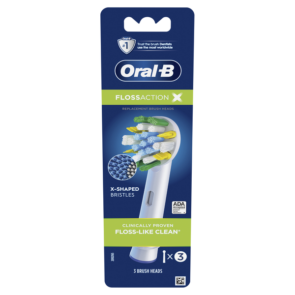 Oral Hygiene Oral-B FlossAction Electric Toothbrush Replacement Brush Heads hero