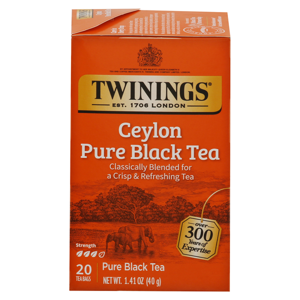 Tea Twinings Black Tea, Ceylon Pure, Bags hero