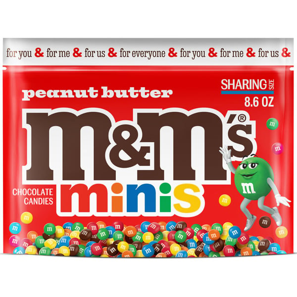 M&M's Minis Peanut Butter Milk Chocolate Candy Sharing Size Resealable hero