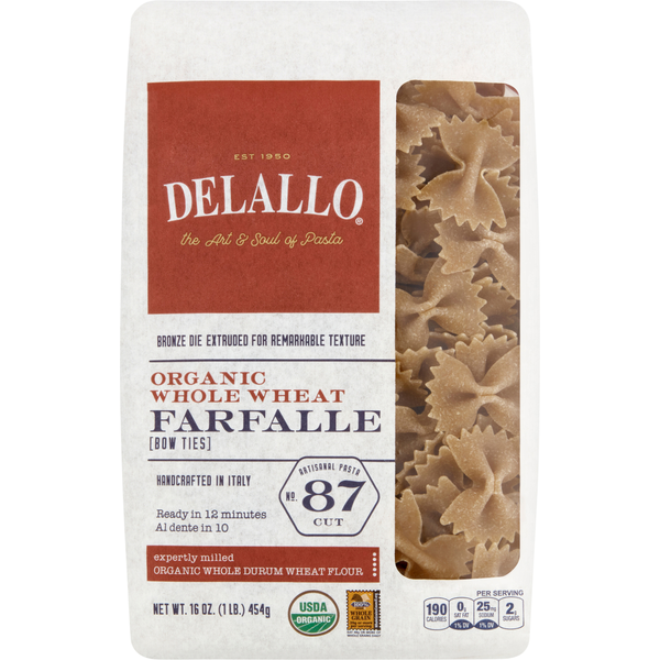 Dry Pasta DeLallo Organic Whole Wheat Farfalle Pasta hero