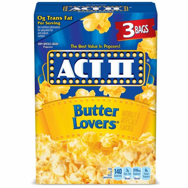 Snacks Act II Butter Lovers Microwave Popcorn hero