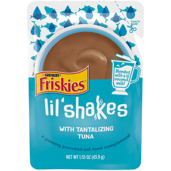 Cat Food & Care Purina Friskies Wet Pureed Cat Food Topper, Lil' Shakes With Tantalizing Tuna hero