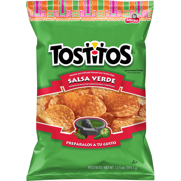 Chips & Pretzels Tostitos Corn Tortilla Chips, Salsa Verde hero