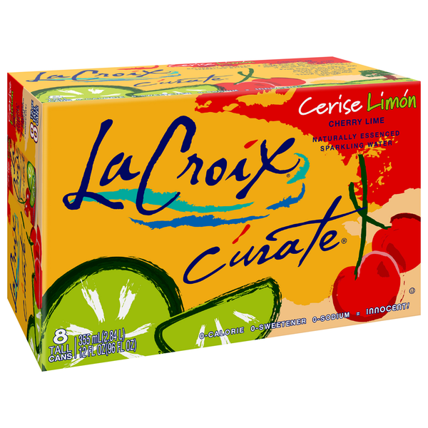 Water, Seltzer & Sparkling Water LaCroix Sparkling Water Curate, Cerise Limon (Cherry Lime) hero