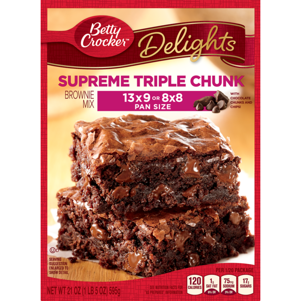 Doughs, Gelatins & Bake Mixes Betty Crocker Delights Triple Chunk Supreme Brownie Mix hero