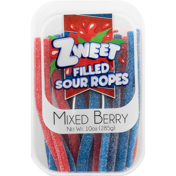 Candy & Chocolate Zweet Sour Ropes, Filled, Mixed Berry hero