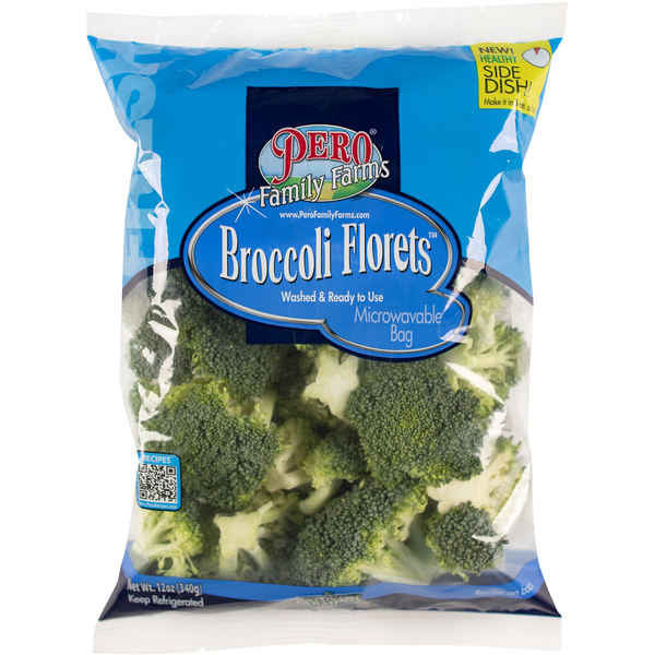 Packaged Vegetables & Fruits Pero Family Farms Broccoli Florets hero