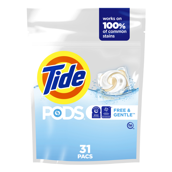 Laundry Tide PODS Free & Gentle Liquid Laundry Detergent Pacs hero