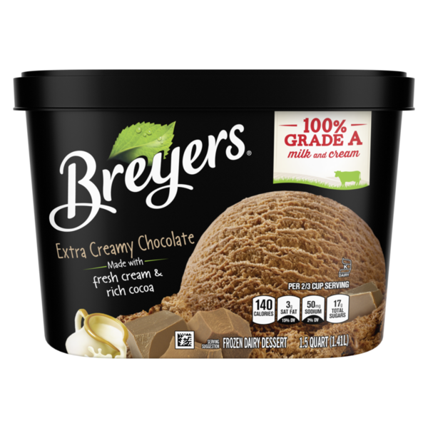 Ice Cream, Novelties & Ice Breyers Frozen Dairy Dessert, Extra Creamy Chocolate hero