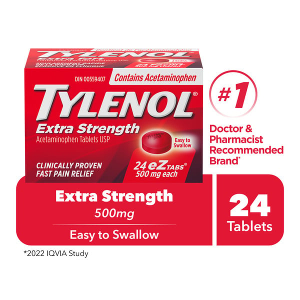 Muscles, Joints & Pain Relief Tylenol Adult Extra Strength Pain Relief Acetaminophen 500Mg Eztabs hero