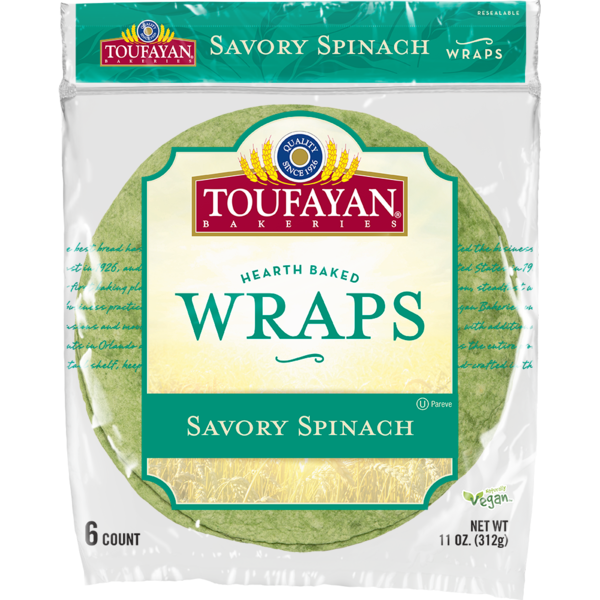 Buns & Rolls Toufayan Bakeries Savory Spinach Wraps hero