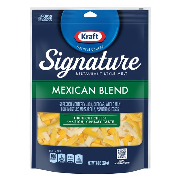 Packaged Cheese Kraft Signature Mexican Blend​ Shredded Cheese hero