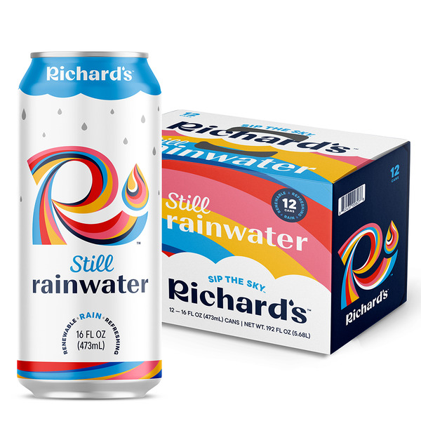 Water, Seltzer & Sparkling Water Richard's Rainwater Still Rainwater, 12 Pack Cans hero