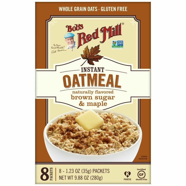 Cereal Bob's Red Mill Brown Sugar & Maple Instant Oatmeal Packets hero