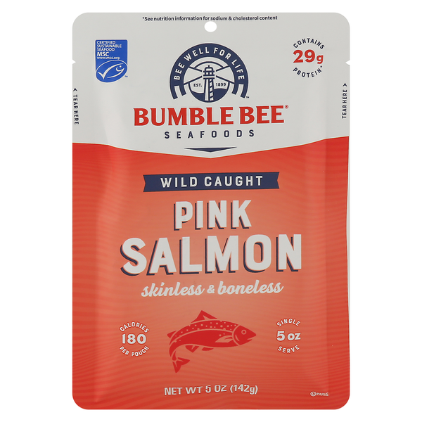 Canned Meat & Seafood Bumble Bee Pink Salmon, Skinless & Boneless, Wild-Caught hero