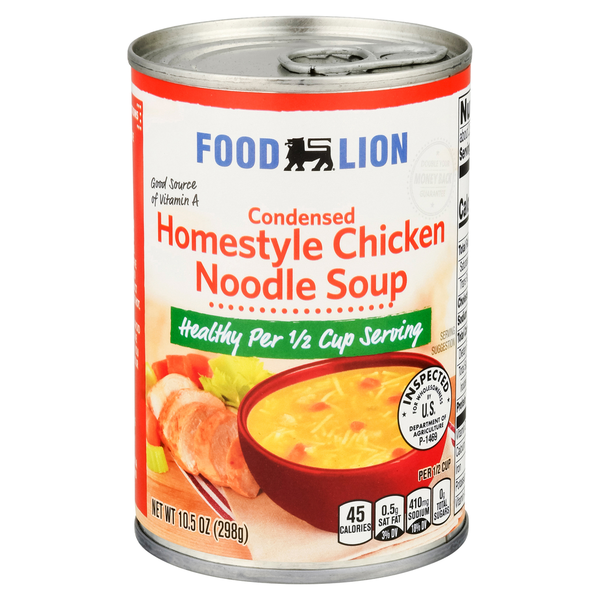 Soup, Broth & Bouillon Food Lion Condensed Soup, Chicken Noodle, Homestyle hero