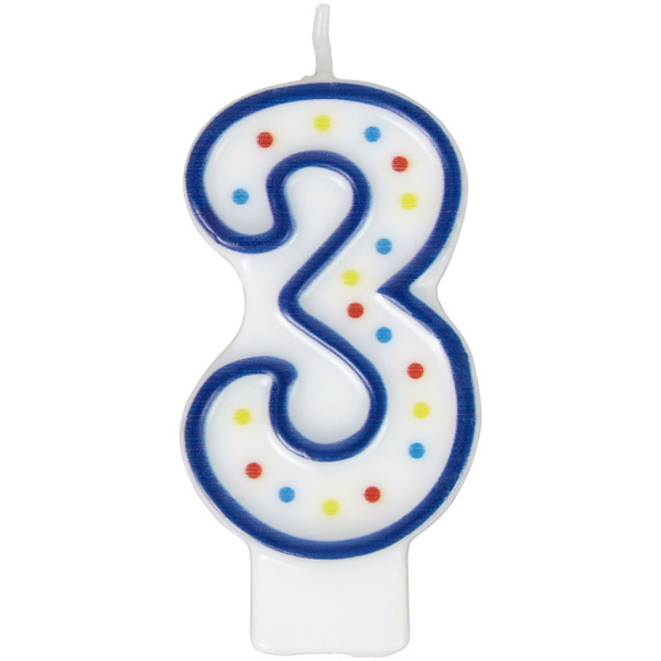 Baking Supplies & Decor Wilton Number 3 Blue Birthday Candle hero