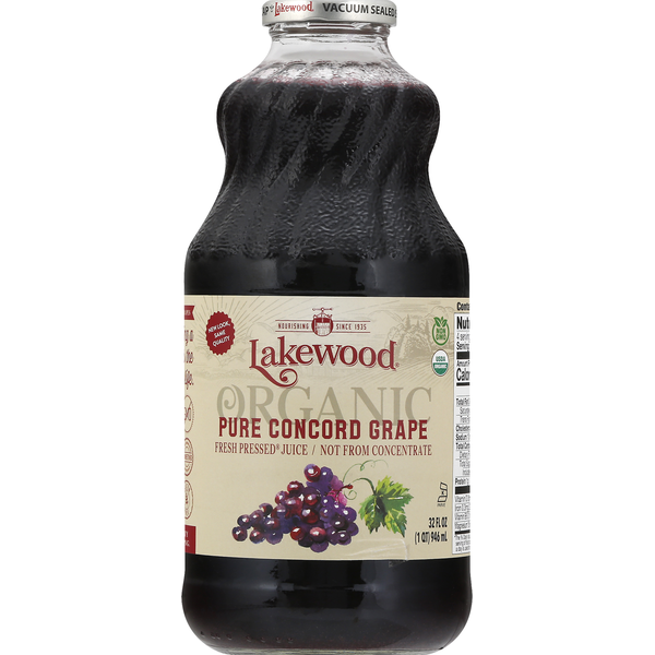 Juice & Nectar (Shelf-Stable) Lakewood Pressed Juice, Fresh, Organic, Pure Concord Grape hero