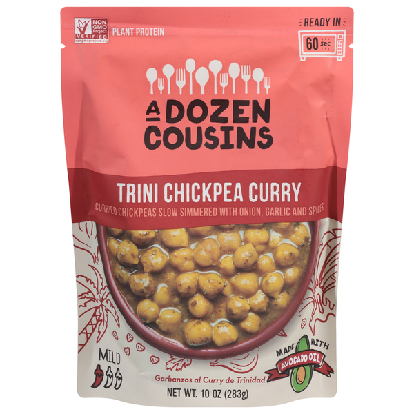 Canned Meals & Beans A Dozen Cousins Chickpea Curry, Trini, Mild hero