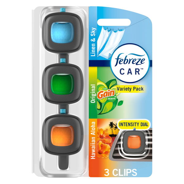 Air Fresheners & Candles Febreze Car Air Freshener Vent Clip Variety Pack, 3 Count hero