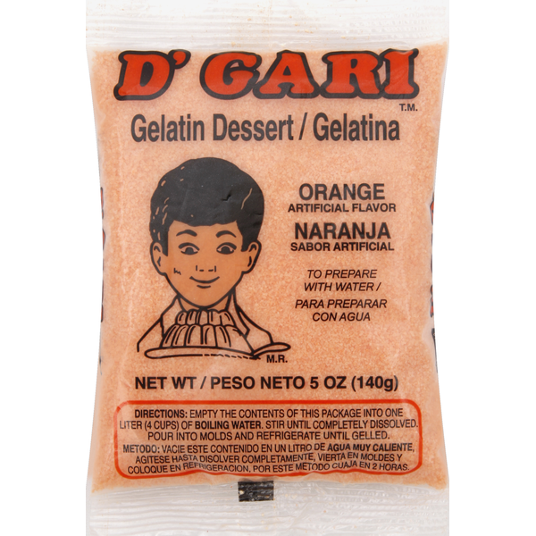 Doughs, Gelatins & Bake Mixes D'Gari Gelatin Dessert, Orange hero