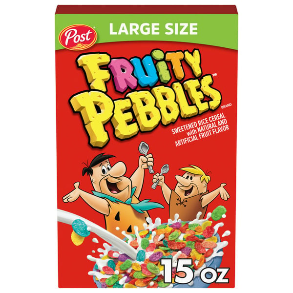 Cereal & Granola Post Fruity PEBBLEs Breakfast Cereal, Gluten Free, Family Size Cereal Box hero