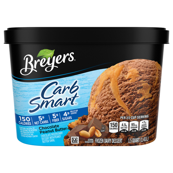 Ice Cream & Ice Breyers Frozen Dairy Dessert, Chocolate Peanut Butter hero