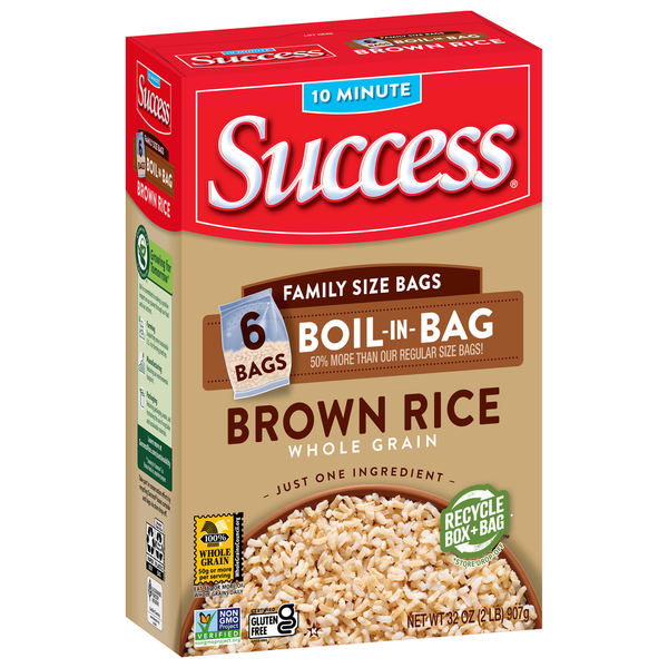 Grains, Rice & Dried Goods Success Brown Rice, Whole Grain, Boil-in-Bag, Family Size Bags hero