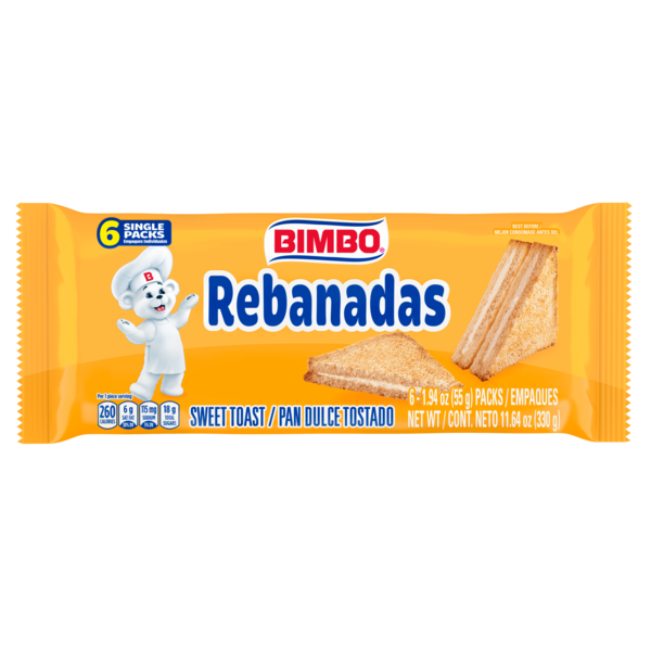 Latino Foods Bimbo  Rebanadas, 6 packs, Sweet Toast hero