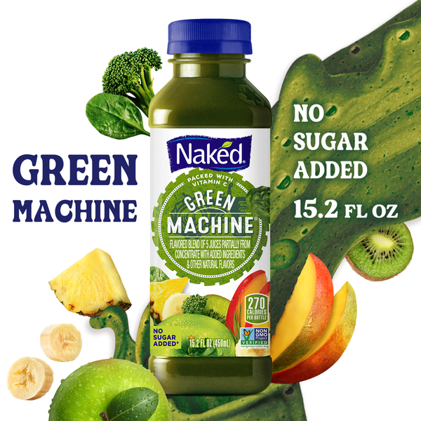 Harps Food Store Naked Green Machine Flavored 100 Juice Smoothie Blend 15.2 fl oz Bottle Same Day Delivery or Pickup Harps Food Stores