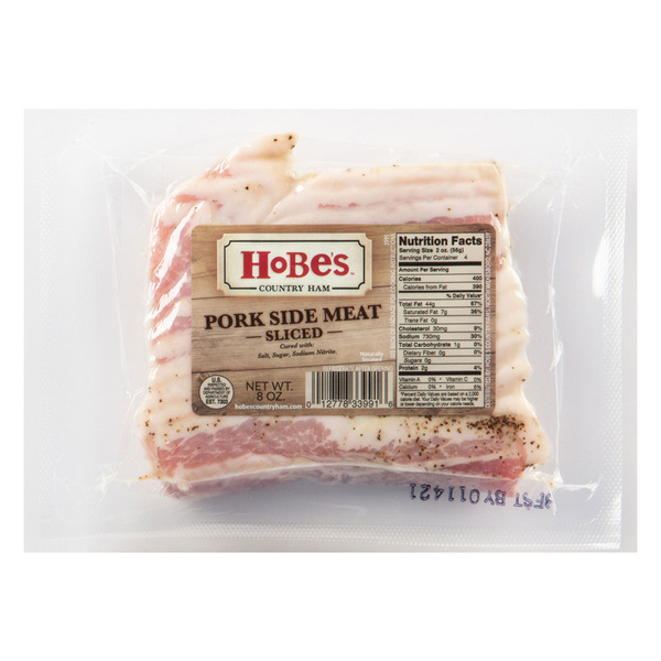 Fresh Pork & Ham Hobe's Country Ham Pork Side Meat Sliced hero