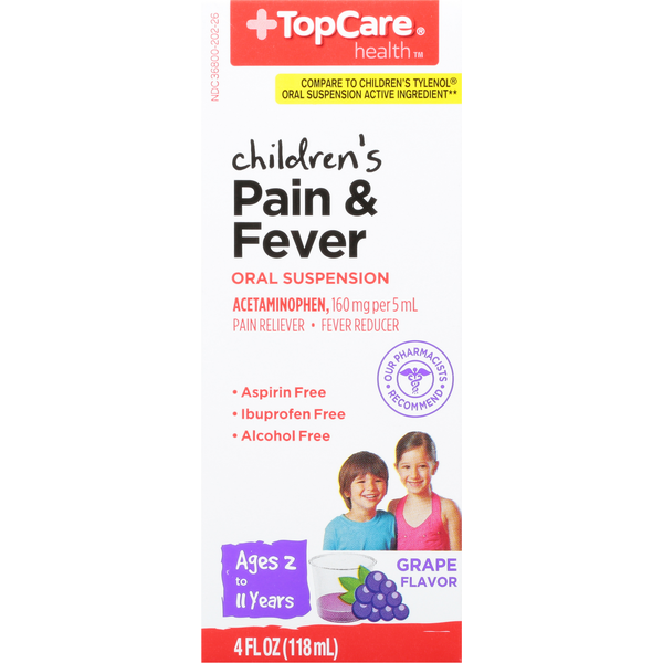 Muscles, Joints & Pain Relief TopCare Pain & Fever, 160 mg, Grape Flavor, Children's hero