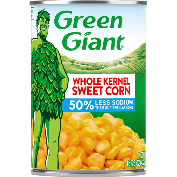 Canned & Jarred Vegetables Green Giant Less Sodium Whole Kernel Sweet Corn hero