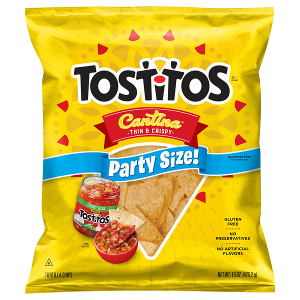 Chips & Pretzels Tostitos Tortilla Chips, Cantina, Party Size hero