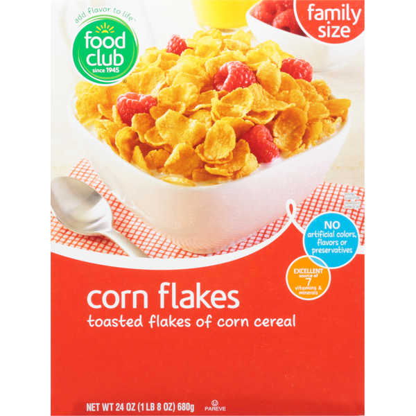 Cereal Food Club Cereal, Corn Flakes, Family Size hero