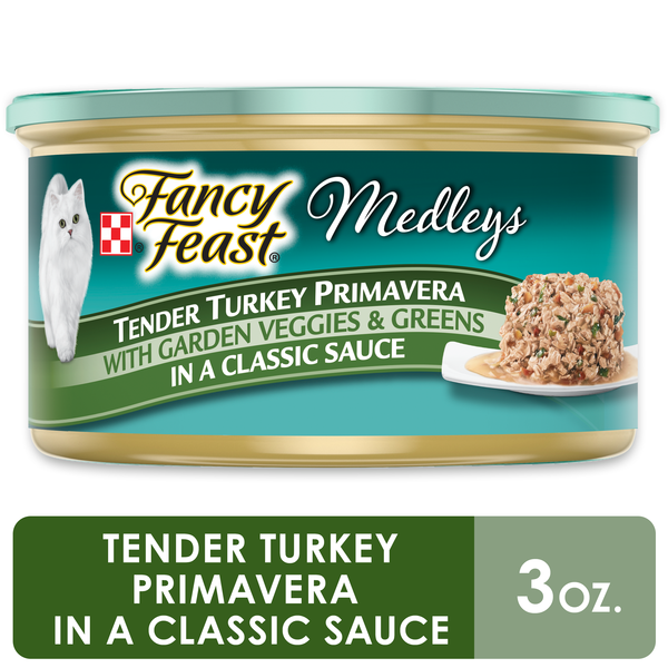 Cat Food & Care Purina Fancy Feast Wet Cat Food, Medleys Tender Turkey Primavera With Veggies & Greens in Sauce hero