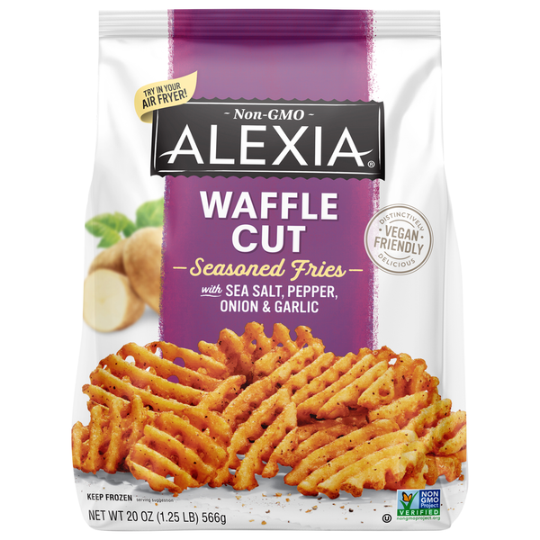 Frozen Potatoes Alexia Seasoned Fries, Waffle Cut hero