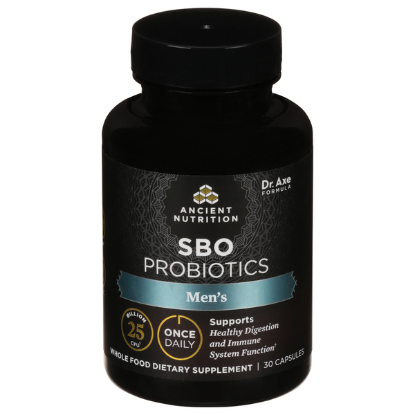 Miscellaneous Supplements Ancient Nutrition SBO Probiotics, Men's, Capsules hero