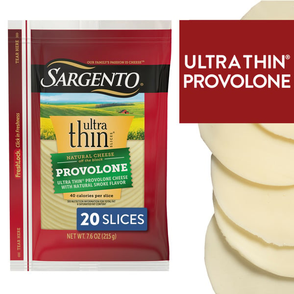 Packaged Cheese Sargento Ultra Thin® Sliced Provolone Natural Cheese with Natural Smoke Flavor hero