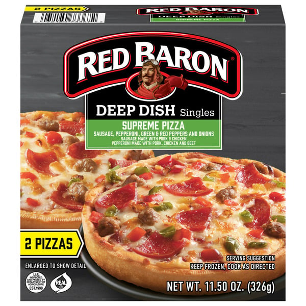 Frozen Pizza Red Baron Supreme Deep Dish Personal Frozen Pizza hero