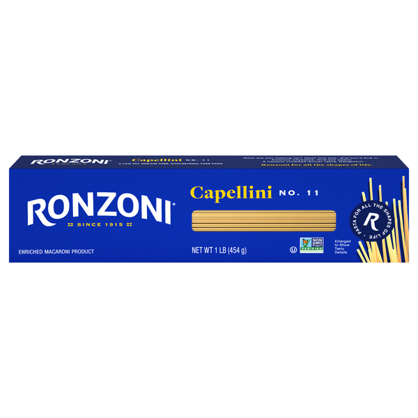 Dry Pasta Ronzoni Capellini Pasta, 16 oz, Non-GMO Thin Pasta for Light Sauces hero