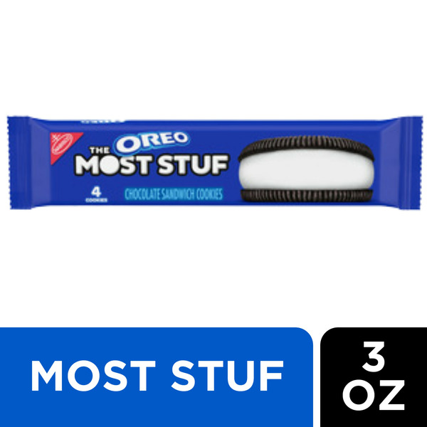 Cookies & Cakes Oreo The Most Stuf Chocolate Sandwich Cookies, 1- 3 Oz Pack (4 Cookies) hero