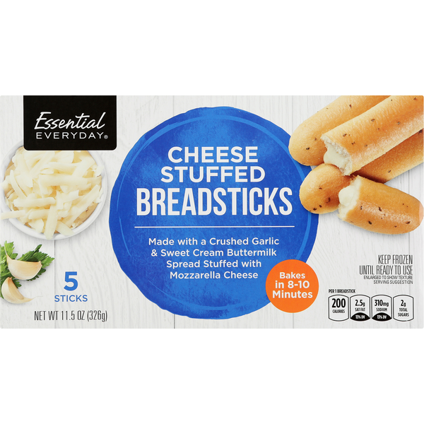 Frozen Appetizers & Sides Essential Everyday Breadsticks, Cheese Stuffed hero