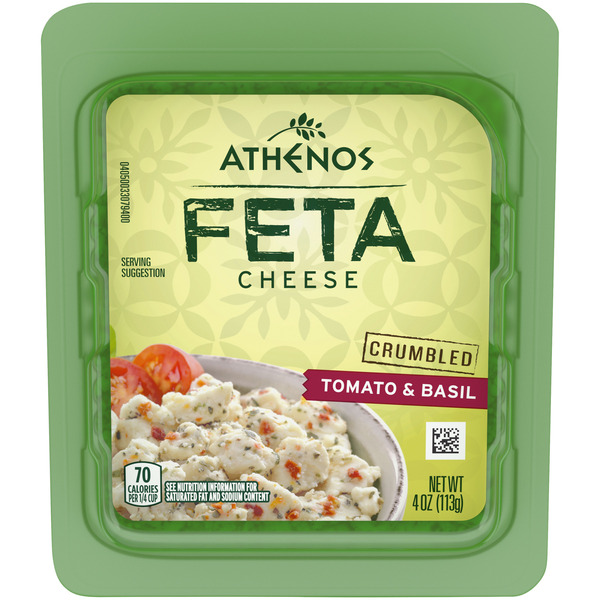 Packaged Cheese Athenos Tomato & Basil Crumbled Feta Cheese hero