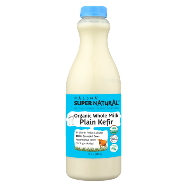 Milk Kalona SuperNatural Organic, Plain, Whole Milk Kefir, Grass-fed Cows hero