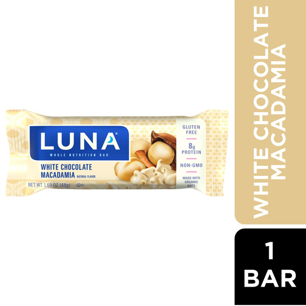 Energy & Granola Bars Luna White Chocolate Macadamia Whole Nutrition Bar hero