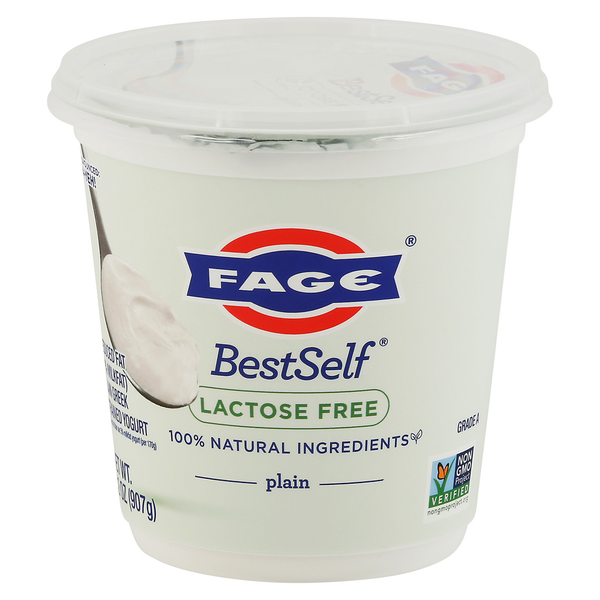 Yogurt FAGE Yogurt, Strained, Greek, Reduced Fat, Lactose Free, Plain hero